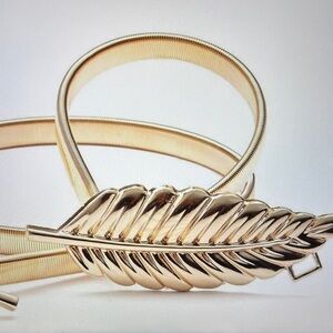 Elegant Gold Leaf Women's Belt